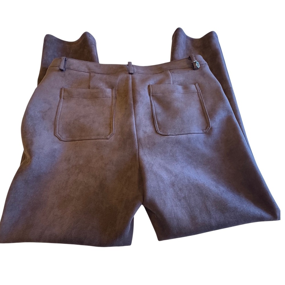 Tommy Hilfiger faux suede Brown Bootcut Stretch Pants women Size 12 - Picture 5 of 11